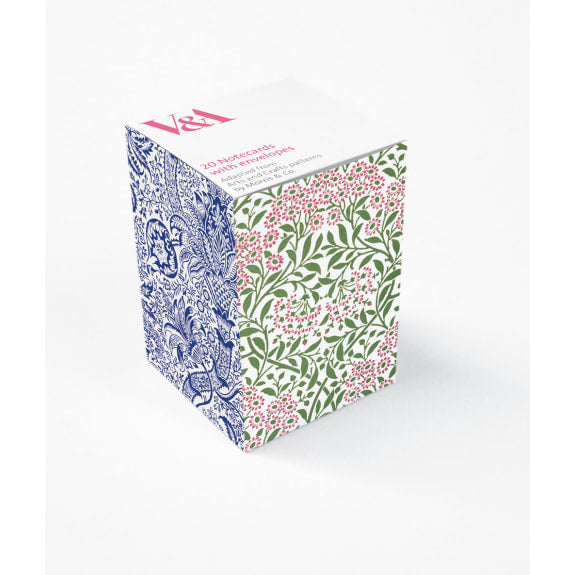 V&A Morris & Co Arts and Crafts 20 Mini Notecard Cube - Bee's Emporium