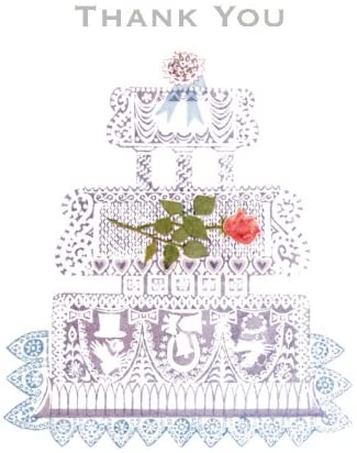 Wedding Cake Pack of 10 Thank You Cards - Bee's Emporium