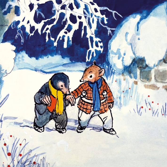 Ratty and Mole in the Snow Pack of 8 Charity Christmas Cards