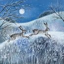 Moon, Snow and Hares by Lucy Grossmith Pack of 5 Charity Christmas Cards