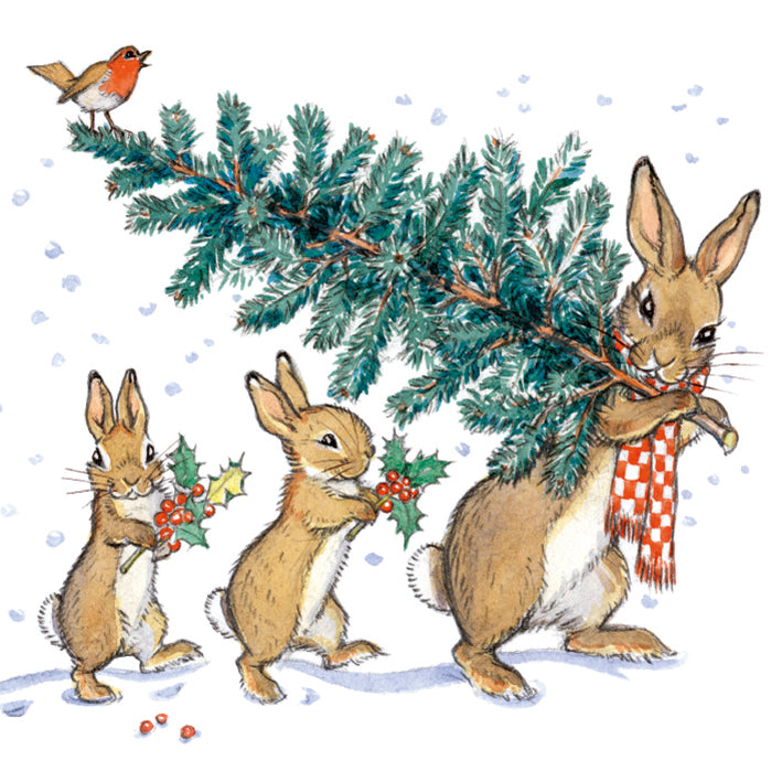 Bringing Home the Tree by Molly Brett Pack of 8 Charity Christmas Cards