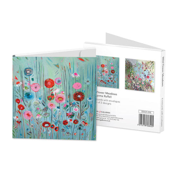 Wild Flower Meadows by Shyama Ruffell Square Set of 8 Notecards Wallet