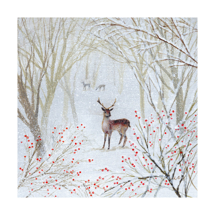 Deer in Midwinter by Lucy Grossmith Pack of 8 Christmas Cards