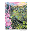 Foxgloves and Finches by Annie Soudain Blank Greeting Card with Envelope