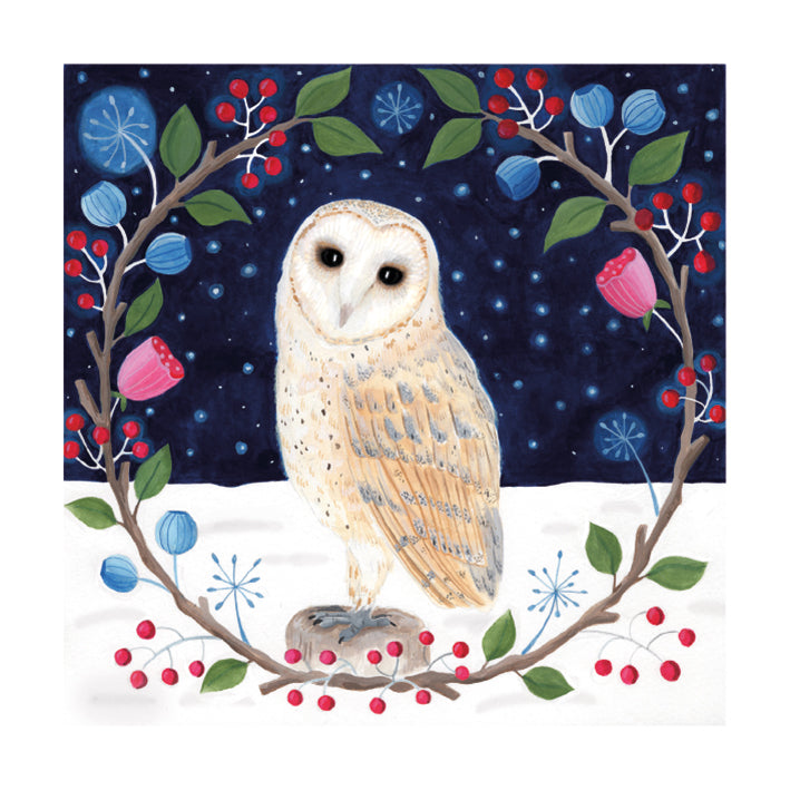 Christmas Owl by Bex Parkin Pack of 8 Christmas Cards