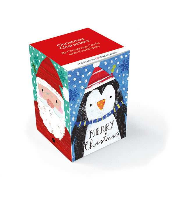 Christmas Characters Box of 20 Mini Christmas Cards Cube