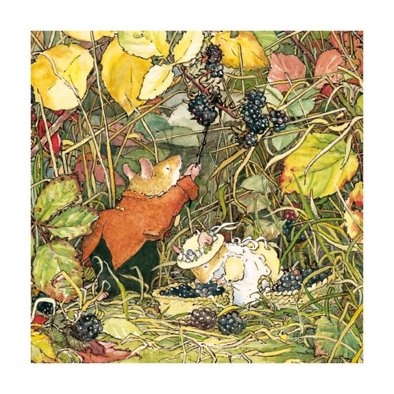 Brambly Hedge - Blackberry Picking Blank Greeting Card with Envelope