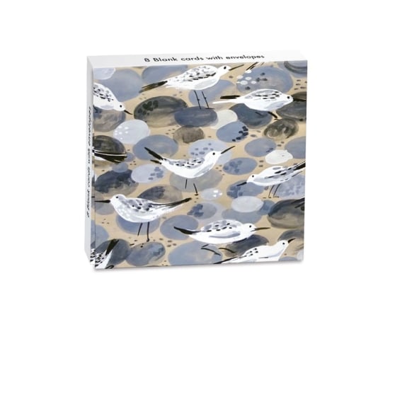 Sarah Campbell Designs Sandpipers Mini Square Set of 8 Notecards Wallet