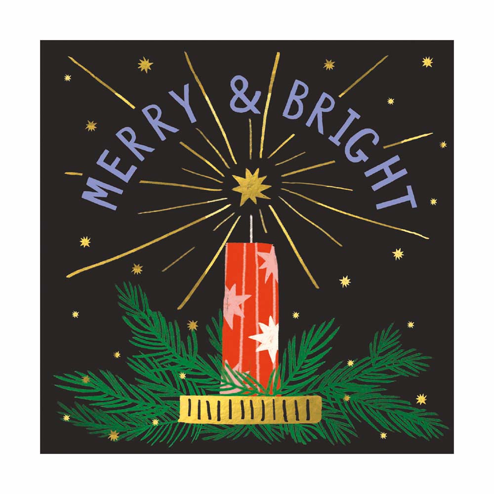 Merry & Bright by Sarah Long Pack of 8 Christmas Cards