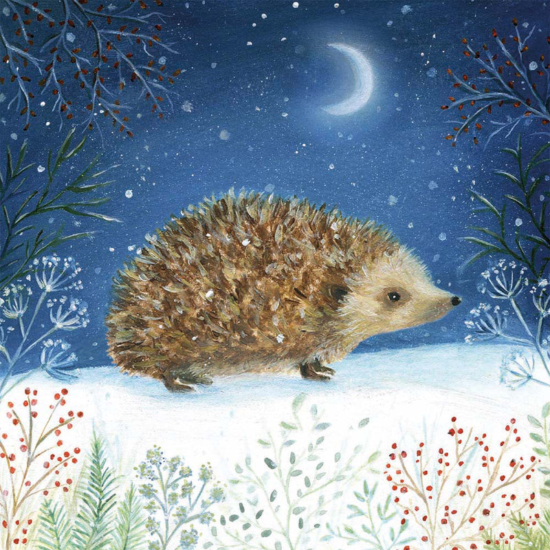 Christmas Hedgehog by Ileana Oakley Pack of 8 Charity Christmas Cards