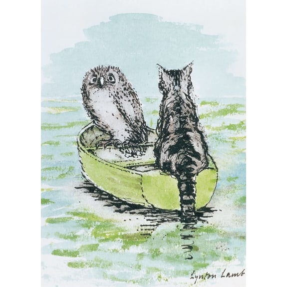 The Owl and the Pussycat Blank Greeting Card with Envelope - Bee's Emporium