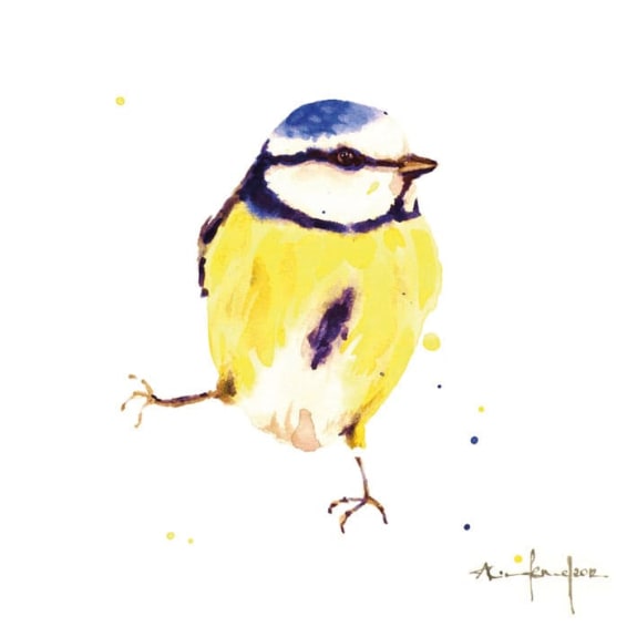 Alison's Ark - Blue Tit Blank Greeting Card with Envelope - Bee's Emporium