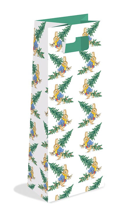 Bringing Home the Christmas Tree Christmas Bottle Bag