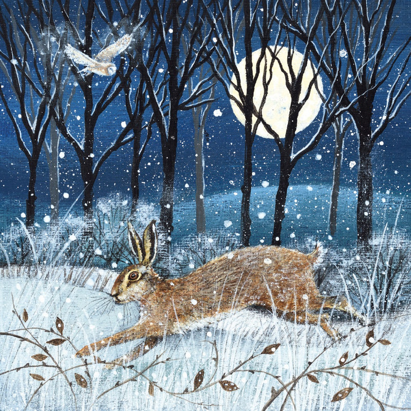 Hare, Moon and Owl by Lucy Grossmith Pack of 8 Charity Christmas Cards