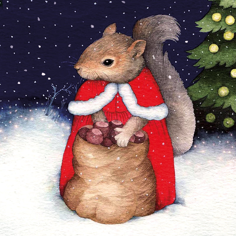 Santa Squirrel by Valerie Greeley Pack of 8 Charity Christmas Cards