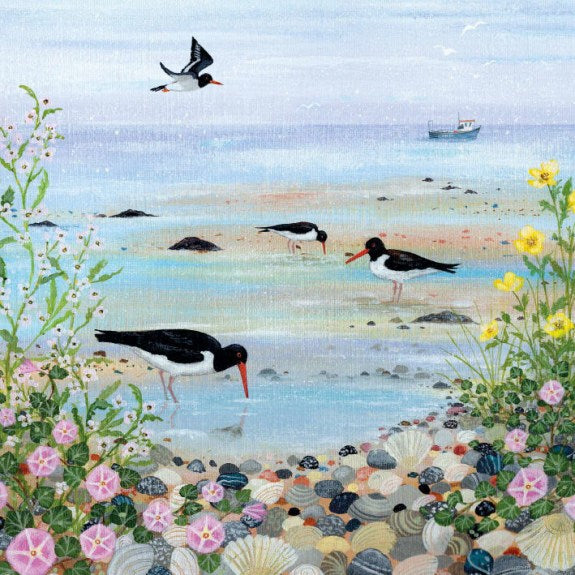 Coast and Country - Oystercatchers Blank Greeting Card with Envelope