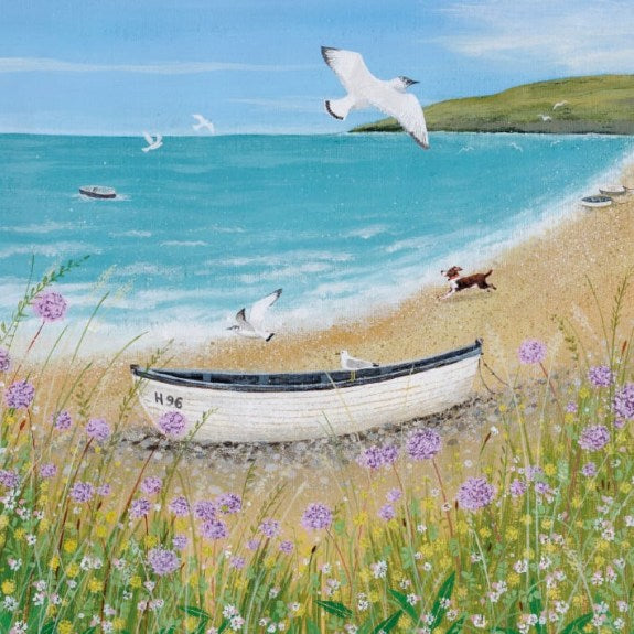 Coast and Country - Sunshine and Seagulls Blank Greeting Card with Envelope - Bee's Emporium