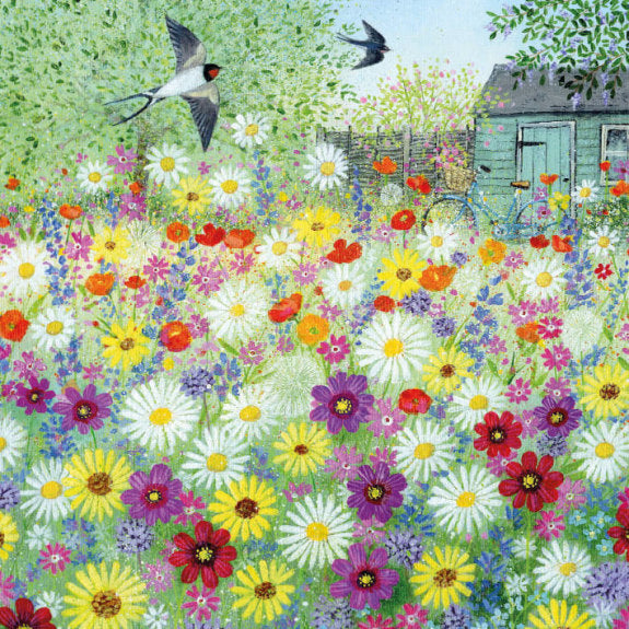 Coast and Country - Flower Garden Greeting Blank Card with Envelope - Bee's Emporium