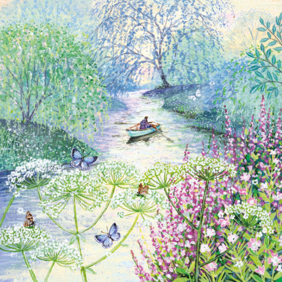 Coast and Country - Rowing Boat Blank Greeting Card with Envelope - Bee's Emporium