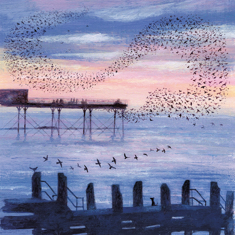 Coast and Country - Murmurations Blank Greeting Card with Envelope