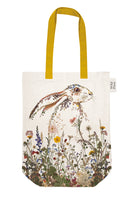 Wildflower Hare by Helen Ahpornsiri Organic Cotton Tote Bag