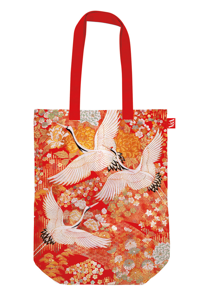 V&A Kimono Cranes Organic Cotton Tote Bag