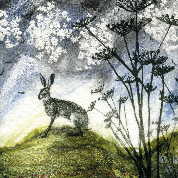 Hare and Hogweed by Lindsey Tyson Blank Greeting Card with Envelope
