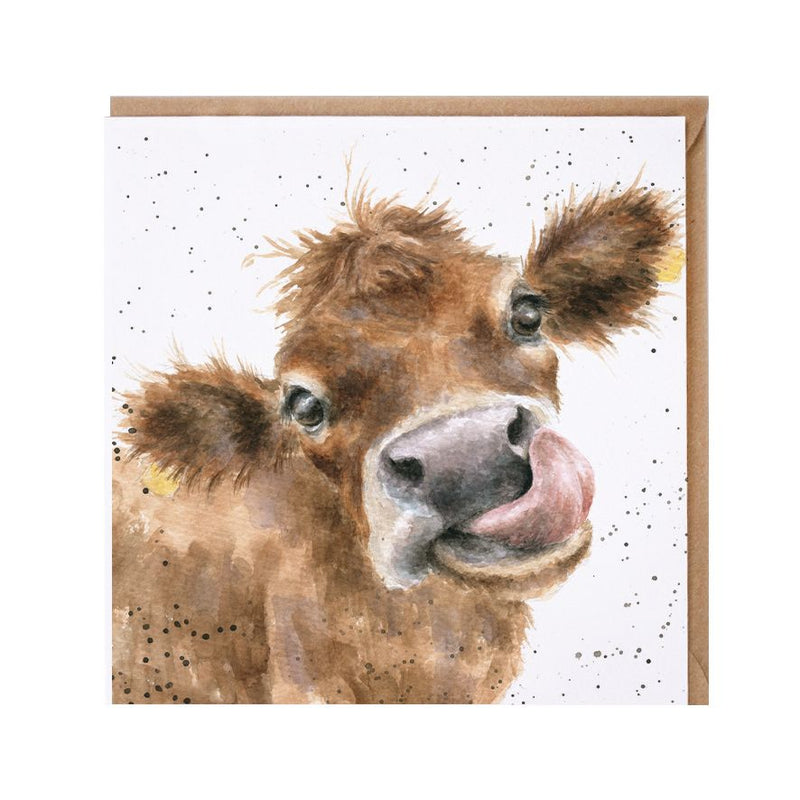 The Country Set - 'Mooooo' Cow Blank Greeting Card with Envelope