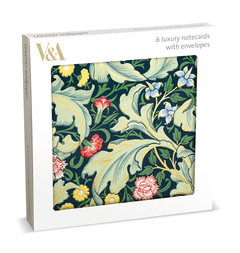 V&A Leicester Wallpaper 6 Luxury Square Notecards Wallet