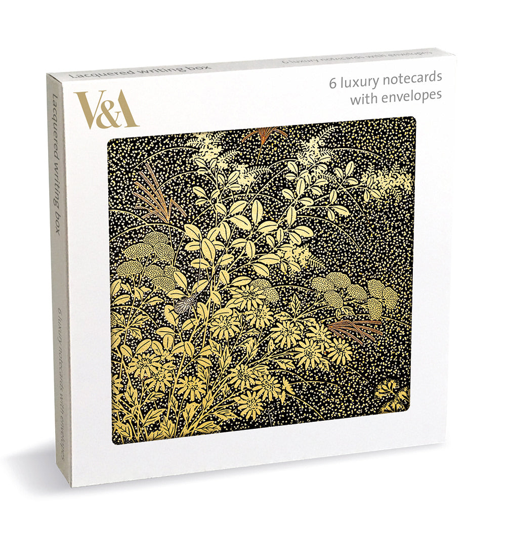 V&A Lacquered Writing Box 6 Luxury Square Notecards Wallet - Bee's Emporium