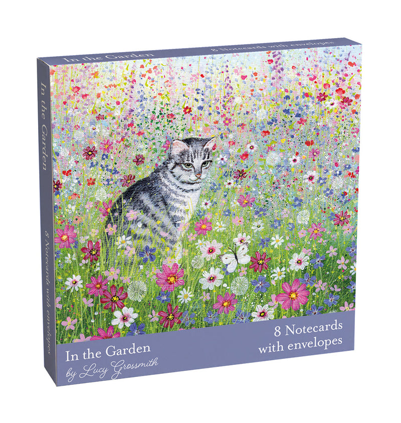 In the Garden by Lucy Grossmith Square Set of 8 Notecards Wallet