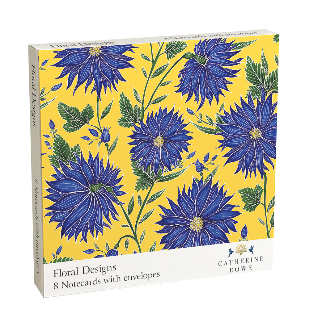Catherine Rowe - Floral Designs Square Set of 8 Notecards Wallet - Bee's Emporium