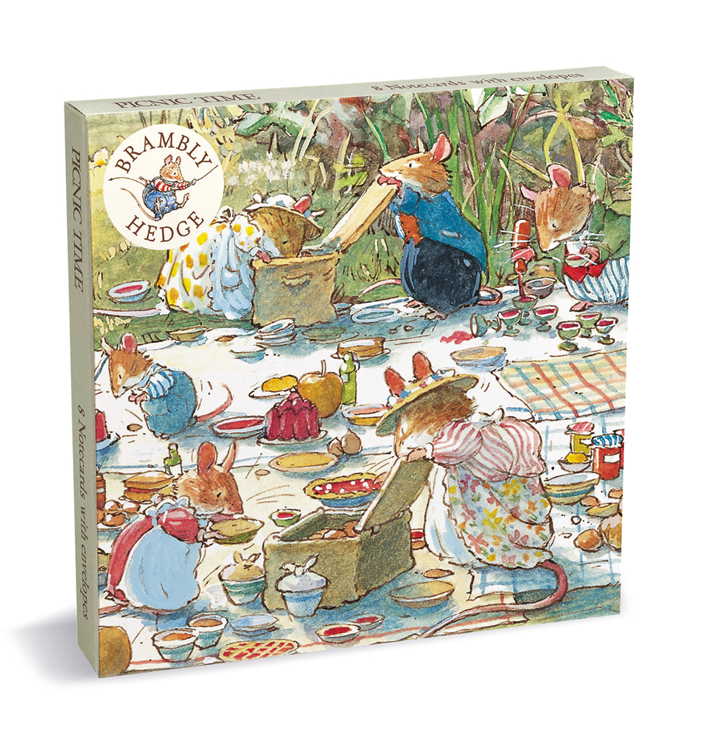 Brambly Hedge Picnic Time 8 Square Notecards Wallet - Bee's Emporium