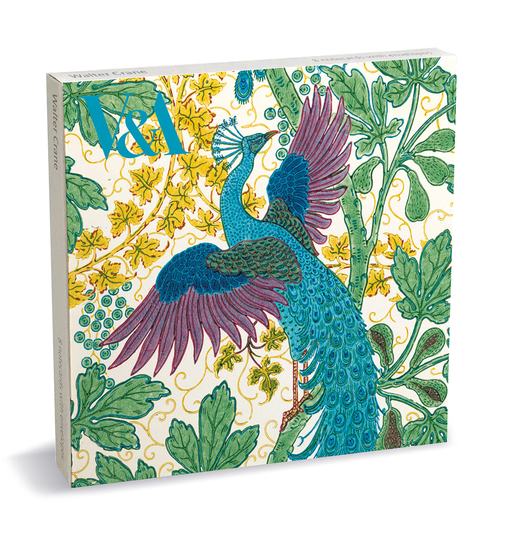 V&A Walter Crane Birds 8 Square Notecards Wallet - Bee's Emporium