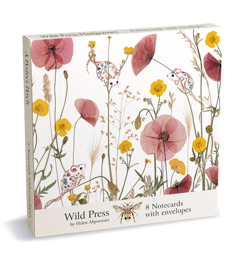 Wild Press Hedgerows by Helen Ahpornsiri 8 Square Notecards Wallet