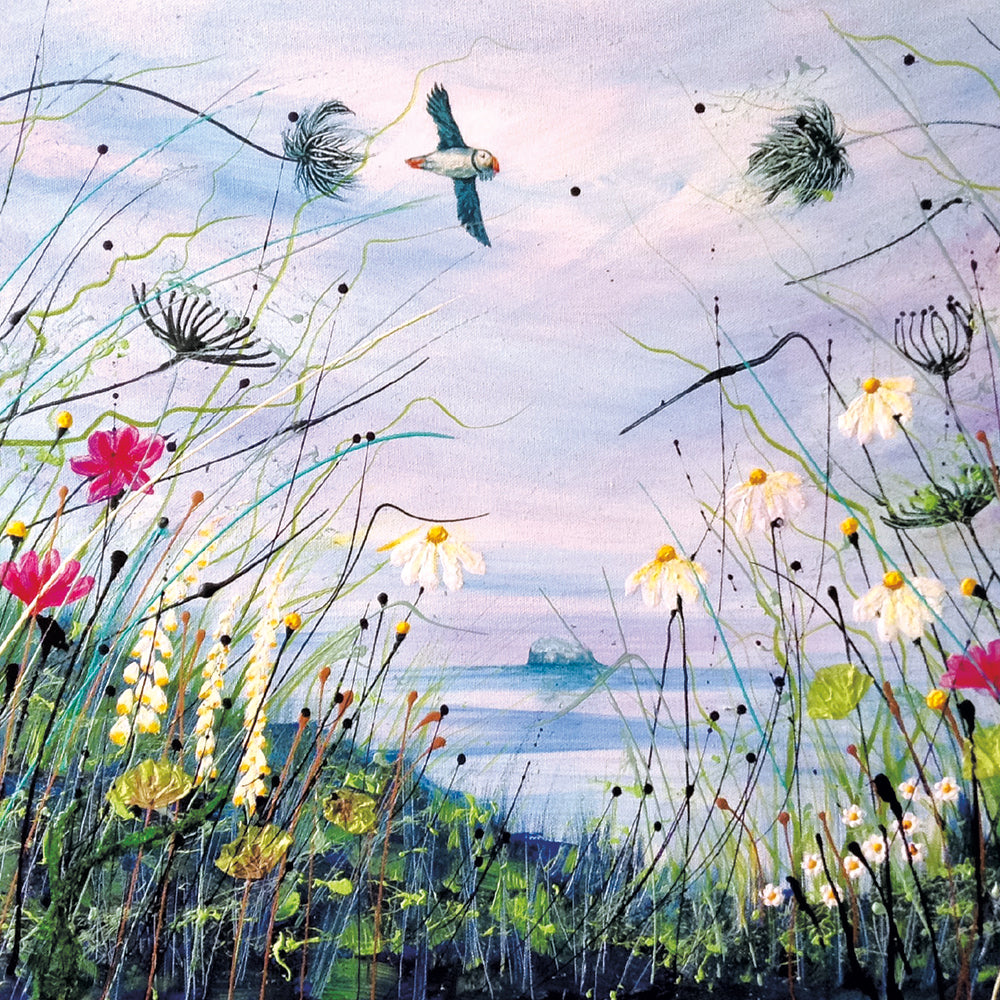 Seascape Blooms 8 Square Notecards Wallet - Bee's Emporium