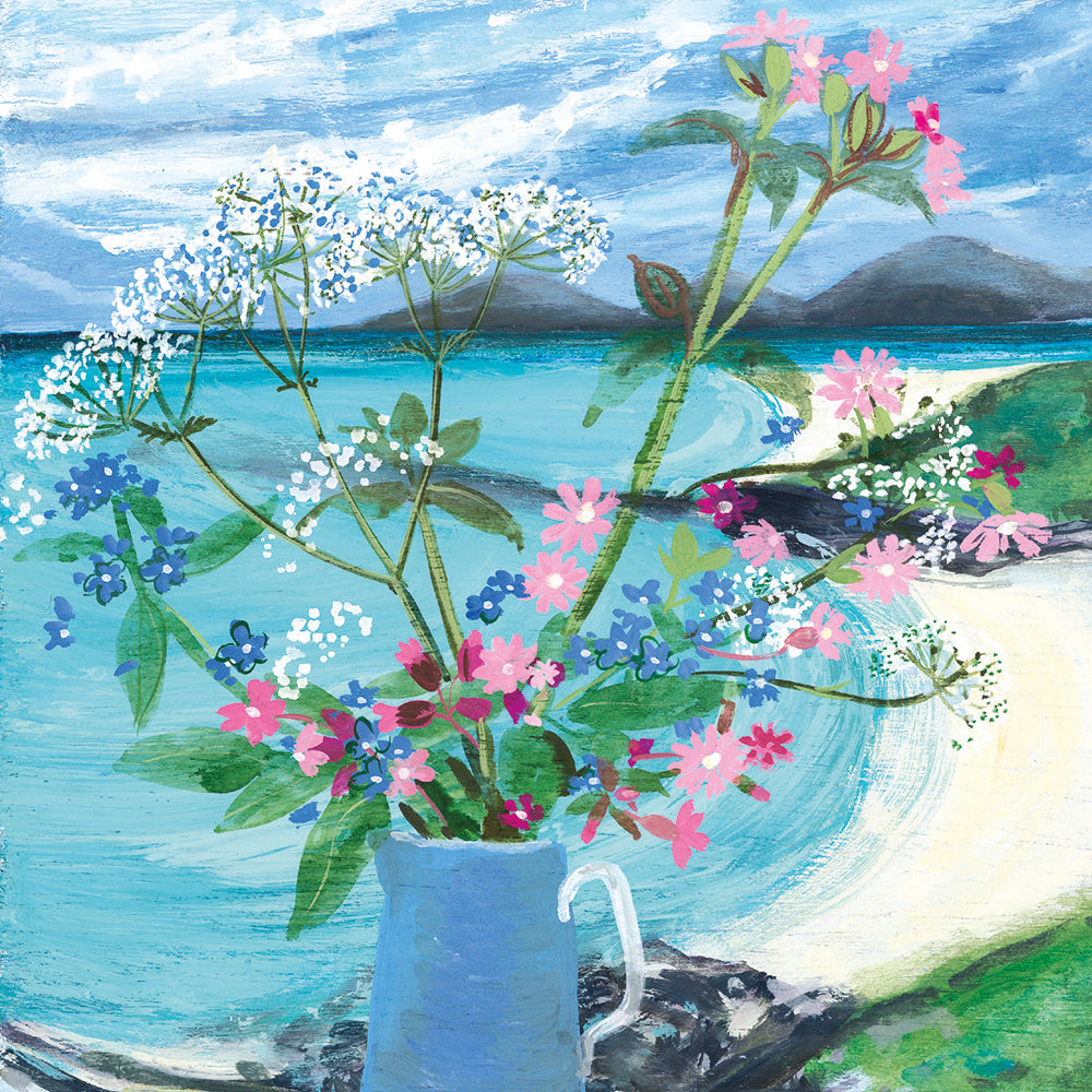 Seascape Blooms 8 Square Notecards Wallet - Bee's Emporium