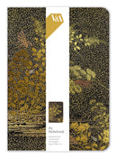 V&A Japanese Blossom Golden Leaves Design A5 Luxury Notebook