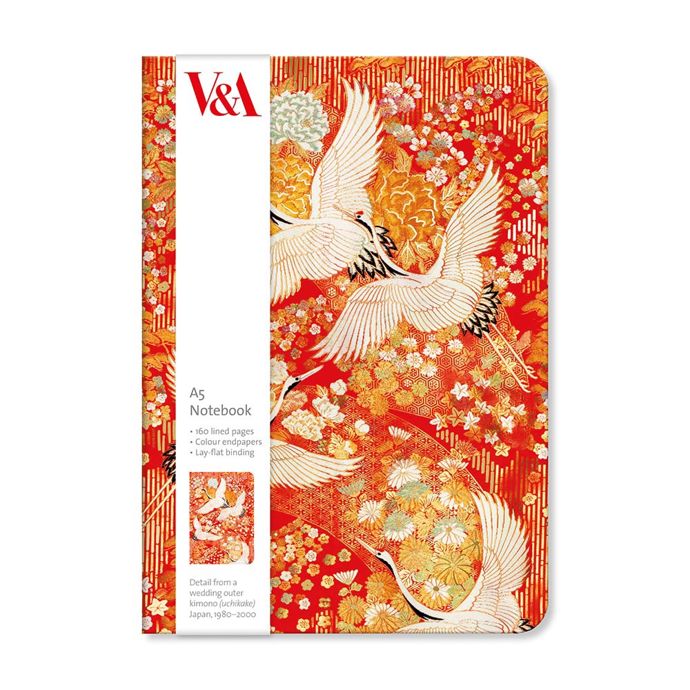 V&A Kimono Cranes A5 Notebook - Bee's Emporium