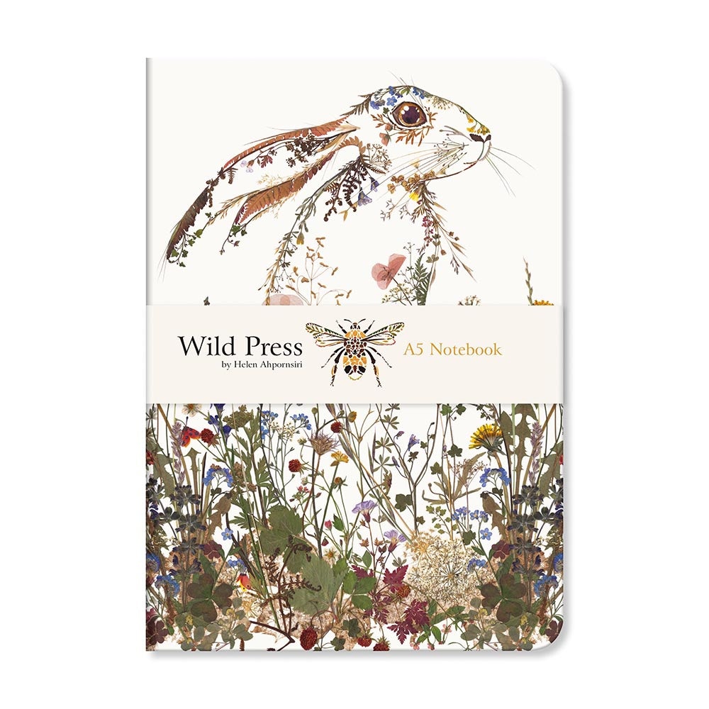 Wild Press by Helen Ahpornsiri - Wildflower Hare A5 Notebook - Bee's Emporium