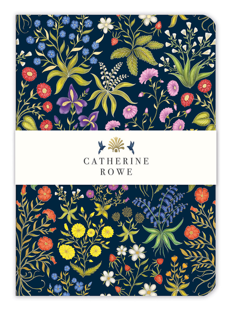 Medival Flowers by Catherine Rowe A5 Notebook