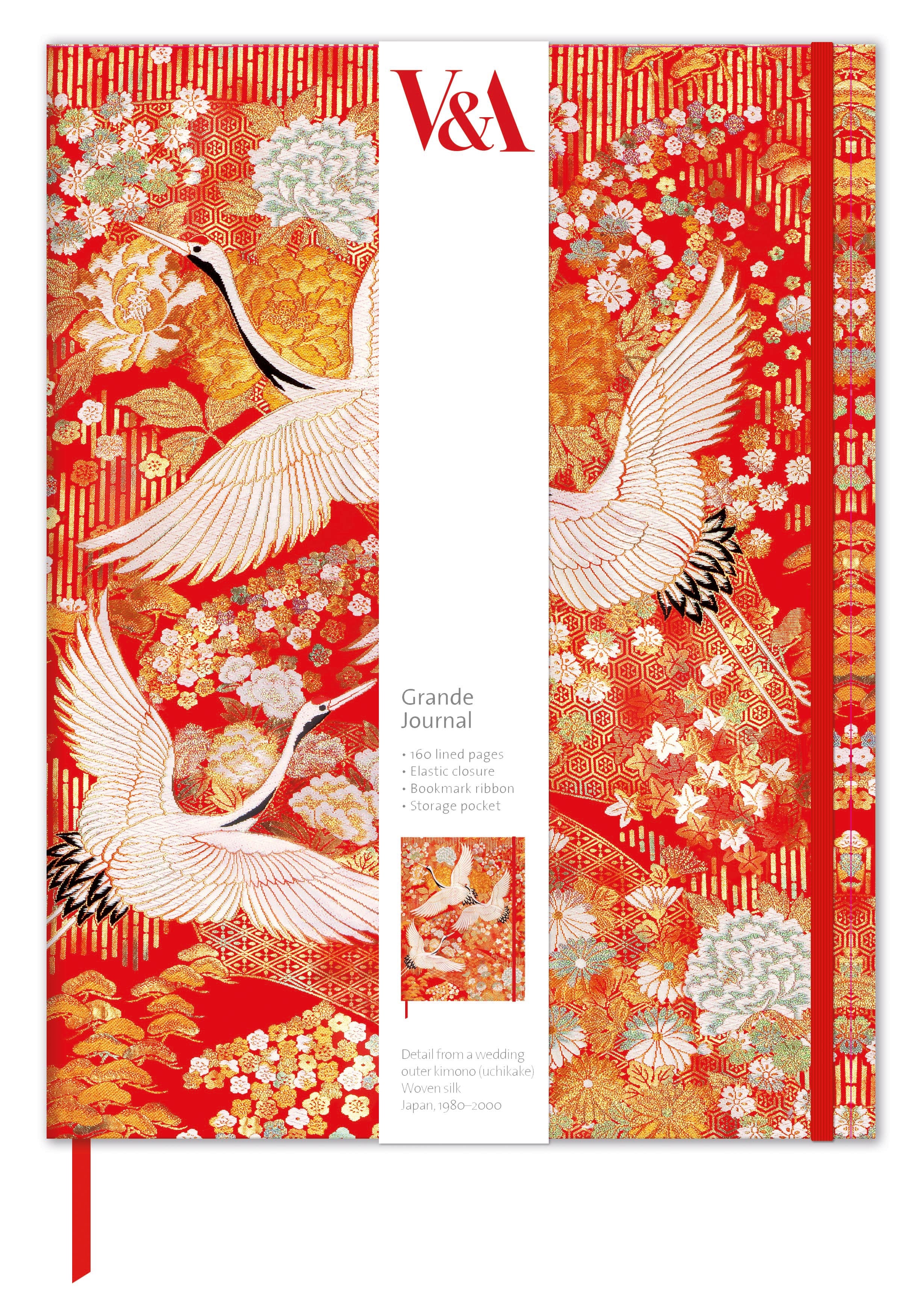 V&A Kimono Cranes Grande Journal - Bee's Emporium