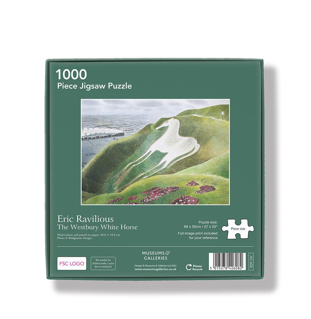 Eric Ravilious - The Westbury White Horse 1000 Piece Jigsaw Puzzle - Bee's Emporium