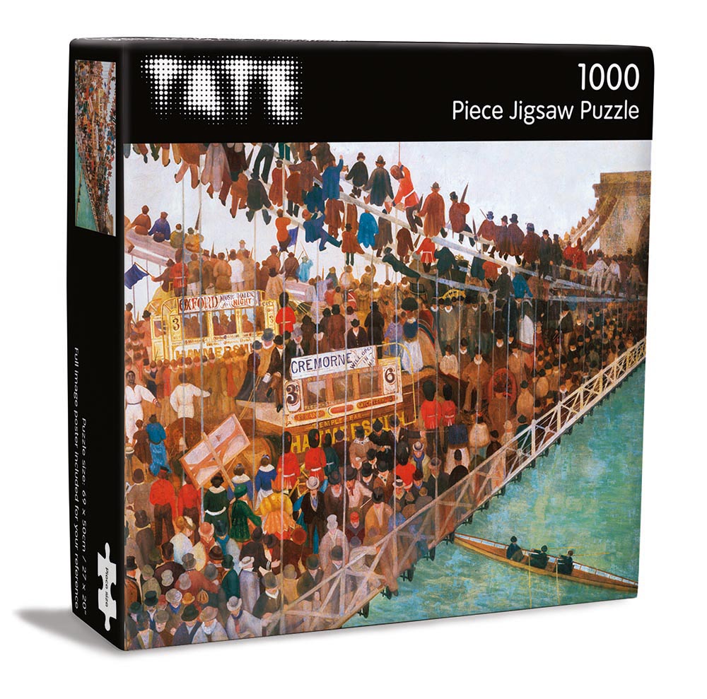 Tate Hammersmith Bridge on Boat Race Day 1000 Piece Jigsaw Puzzle - Bee's Emporium