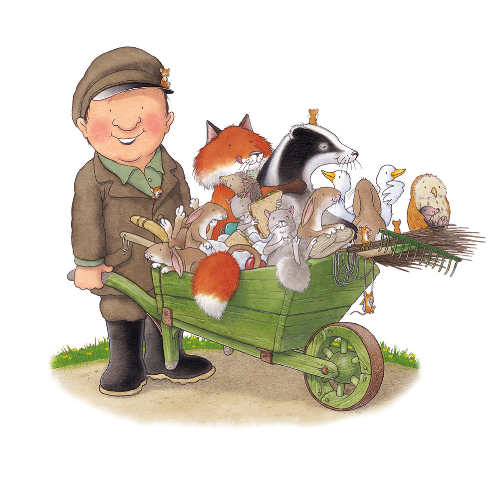 Percy the Park Keeper Blank Greeting Card with Envelope - Bee's Emporium