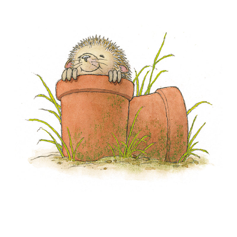 Percy the Park Keeper - Hedgehog Blank Greeting Card with Envelope