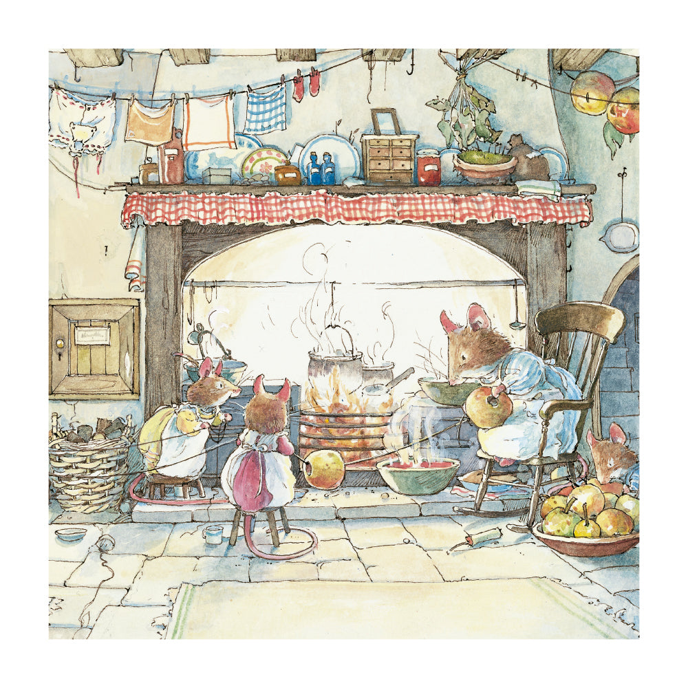 Brambly Hedge - Kitchen at Crabapple Cottage Blank Greeting Card with Envelope - Bee's Emporium