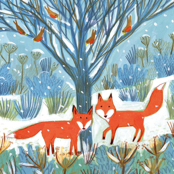 Festive Foxes by Kay Widdowson Pack of 8 Charity Christmas Cards