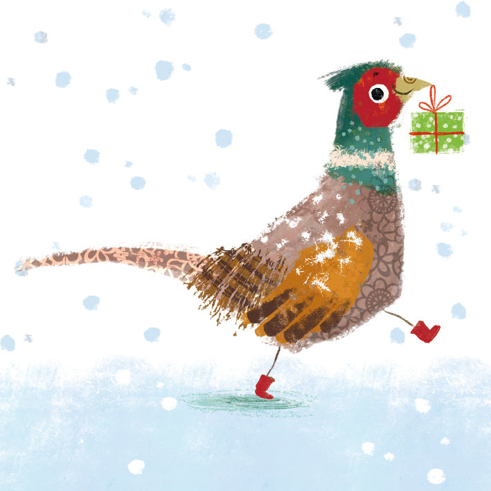 Running Pheasant Pack of 8 Charity Christmas Cards