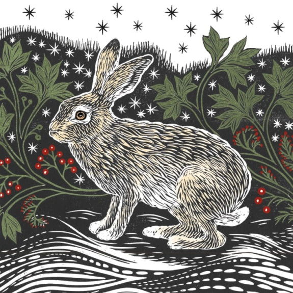 Starlight Hare by Valerie Greeley Pack of 8 Charity Christmas Cards - Bee's Emporium